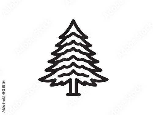 Spruce tree icon vector illustration solid black on a pure white background