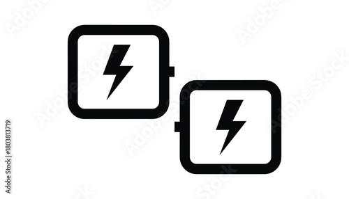 Electric symbol with battery. Battery charging sign indicates the power. Perfect design elements for charger.