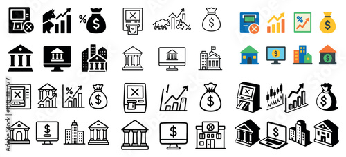 Finance and banking icons collection