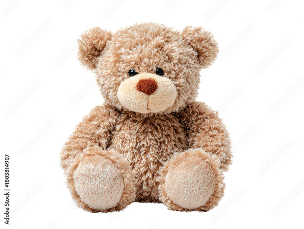 Obraz premium Soft teddy bear plush toy cute cuddly brown sitting child friendly comforting