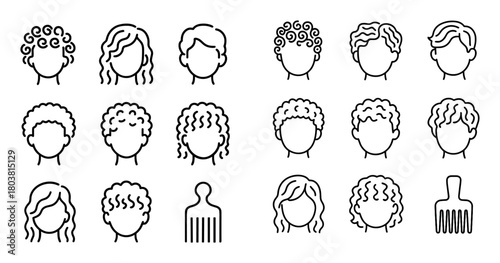 Curly Haircut Icons
