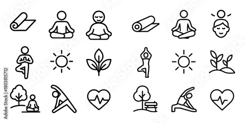 Minimalist Yoga Icons