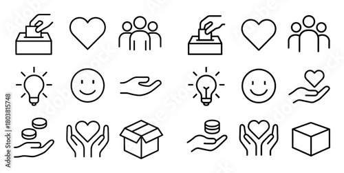 Minimalist Charity Icons