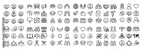 Diverse community icons collection