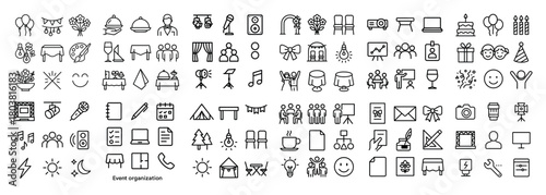 Event planning icon set collection