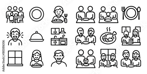 Family Meal Icons