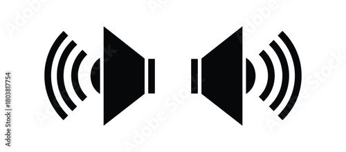 Vector audio speakers sound volume icon graphic