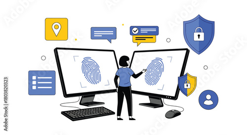 Secure digital identification with fingerprint scans for modern access