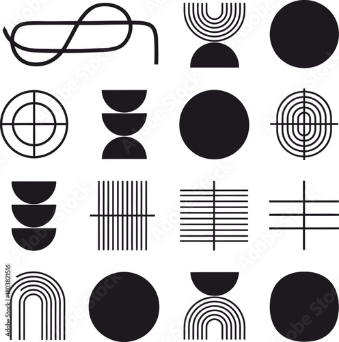 Set of black and white icons for sports and kitchen design featuring vector food and coffee cup symbols including restaurant drink glass and cooking pan silhouette illustrations