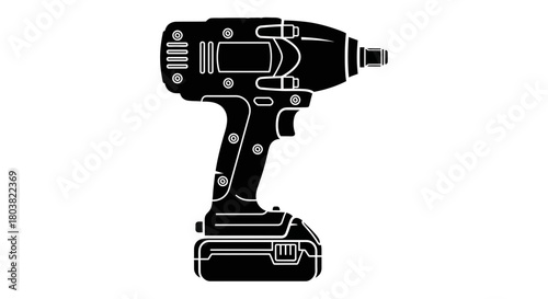 Bold black design of a cordless impact driver ready for your project
