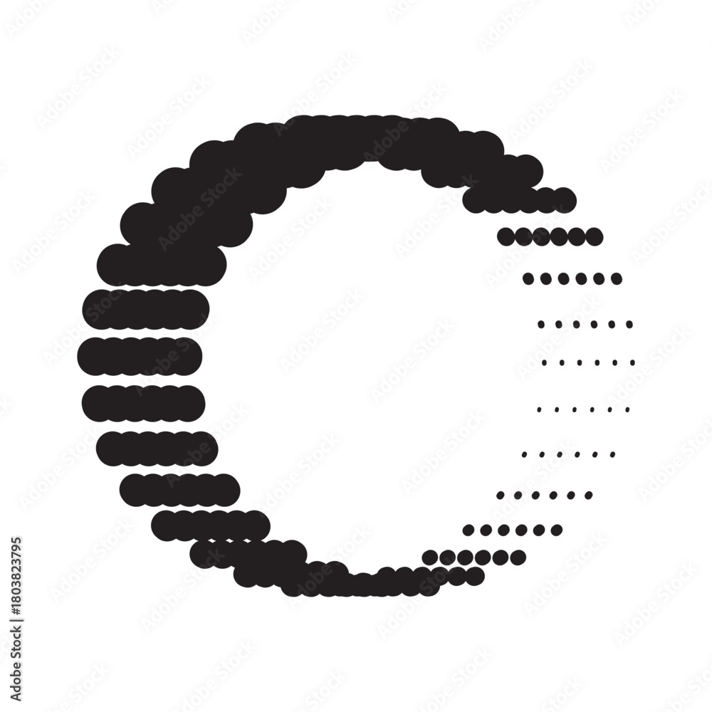 Obraz premium Crescent Moon Halftone Shape
