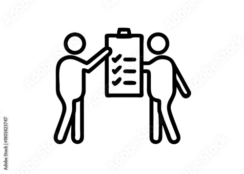 Team Collaboration Checklist Icon – Two People With Task List Vector