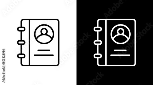 Address Book With Icon Set Design