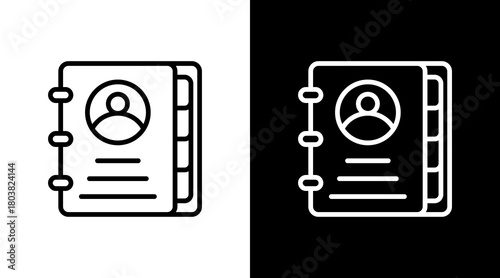 Contact List With Icon Set Design