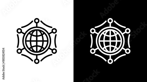 Network With Icon Set Design