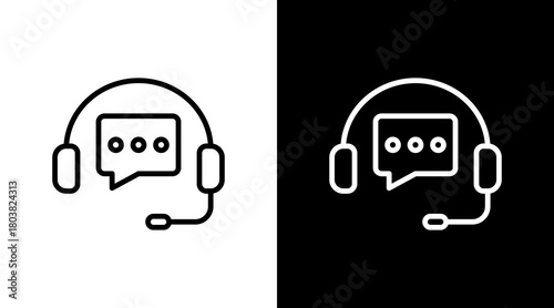 Call Center With Icon Set Design