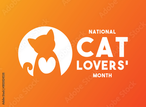 National Cat Lovers’ Month. Gradient background. December.