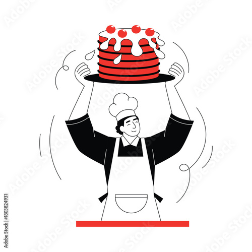 Chef Approving Flat Illustration EPS 10 File 