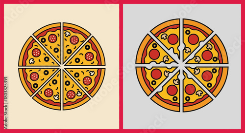 Enjoy delicious pizza with pepperoni and mushrooms with family today