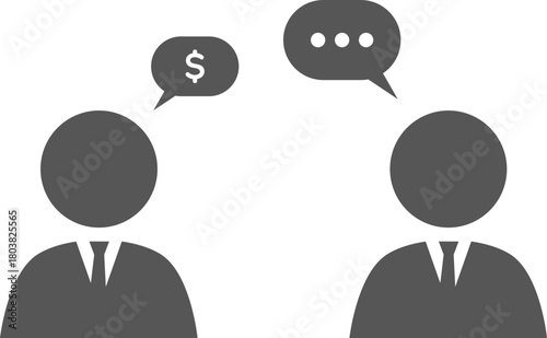 Business people talking about money