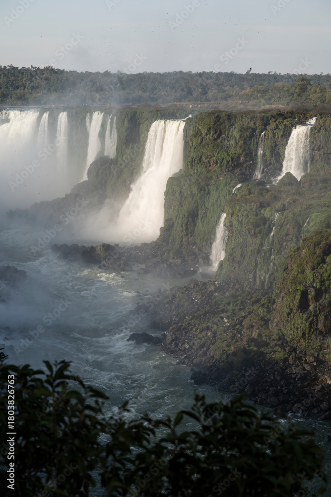Fototapeta premium Beautiful view to rainforest waterfalls in Iguaçu Falls