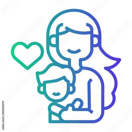 parenting Line Gradient Icon