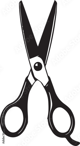 Scissors Silhouette: An artistic rendering of scissors, meticulously crafted to emphasize the sleek lines and sharp form, a symbol of precision and craftsmanship.