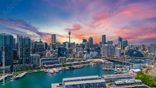 Photography 18 November 2025 Panoramic night view of Sydney Harbour and City Skyline of NSW