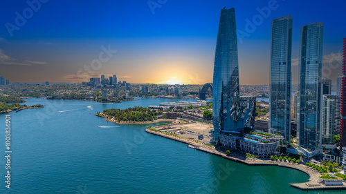 Canvas Print 18 November 2025 Panoramic night view of Sydney Harbour and City Skyline of NSW