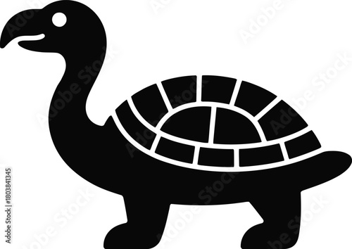 Turtle vector illustration of tortoise, reptile on transparent backdrop