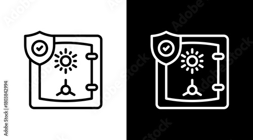 Safe Lock With Icon Set Design