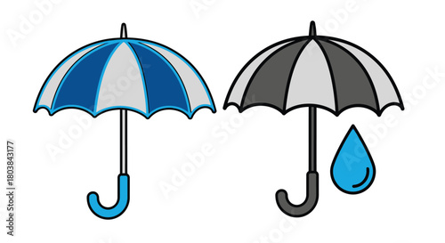Umbrellas protect against rain, offering shelter and dry comfort