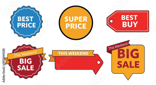 Grab amazing deals with these vibrant sale and price tags