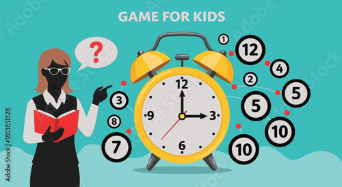 Engaging math game teaches kids about time with fun alarm clock challenges