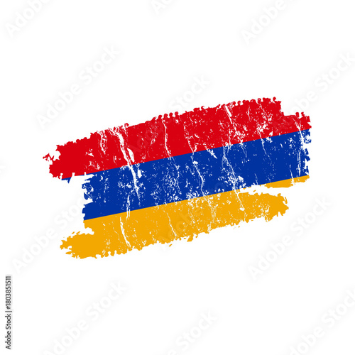 Armenian flag grunge brush stroke background