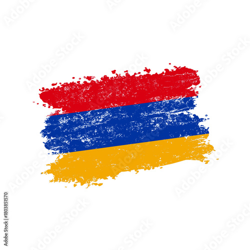Armenian flag grunge brush stroke background