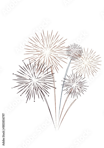 Stylized Fireworks Burst Illustration with Spark and Radiant Night Sky.
