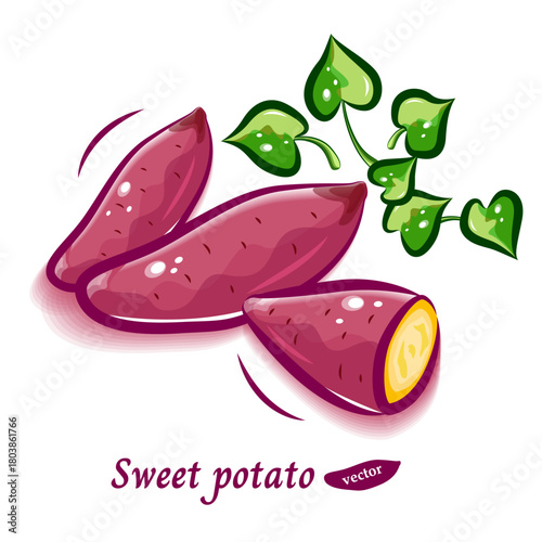 さつまいも｜かわいい野菜のポップアートなイラスト素材
