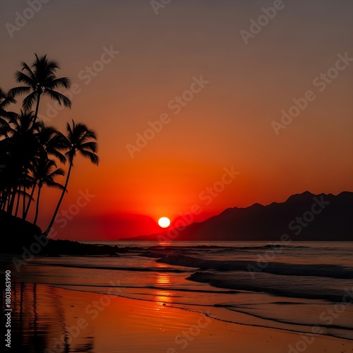 Tropical sunset on the beach