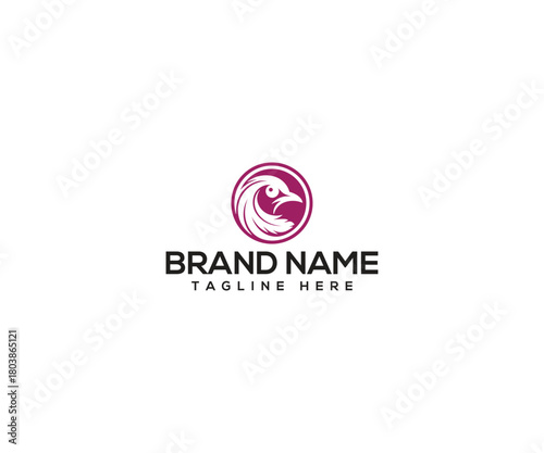 Eagle Emblem: A stylized emblem featuring the profile of an eagle's head, conveying a sense of strength and focus. Suitable for businesses seeking a symbol of leadership, vision, or excellence. 