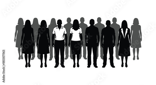 Diverse team standing together ready for a bright future, workforce group