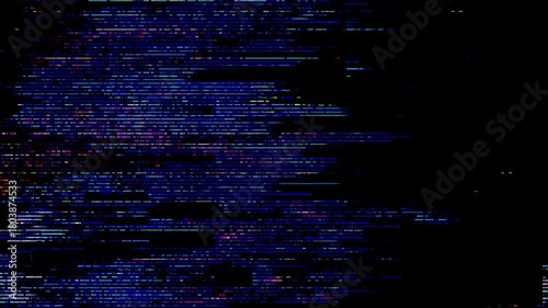 Glitch Datastream Lines – Futuristic Digital Noise Background in Blue Cyber Interference Effect. Perfect for technology design, cyber security concepts, modern digital error effects.