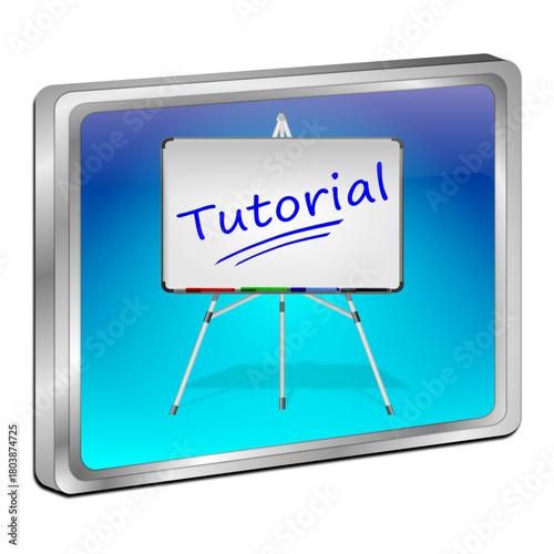 Tutorial Button - 3D illustration