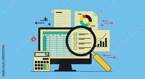 Analyze financial data with checklist and calculator for better audit