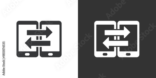 Mobile Data Transfer icon. Solid glyph series icon