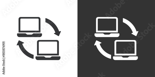 Computer Data Transfer icon. Solid glyph series icon