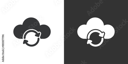 Cloud Refresh icon. Solid glyph series icon