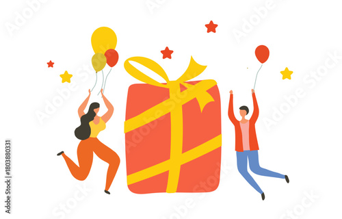 Celebrating birthday concept. Birthday party celebration vector illustration

