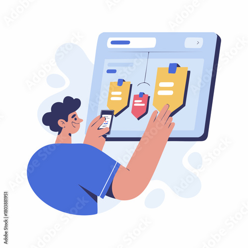 Modern project management dashboard with mobile integration, agile workflow for remote teamwork and efficient collaboration, perfect for startups and tech firms