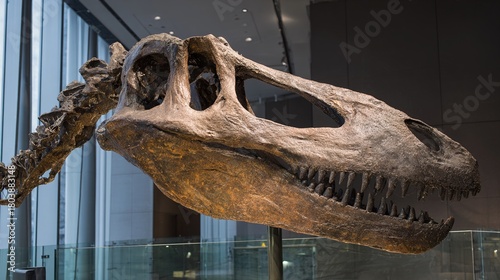 Dinosaur Skeleton Fossil Displayed in Natural History Museum
